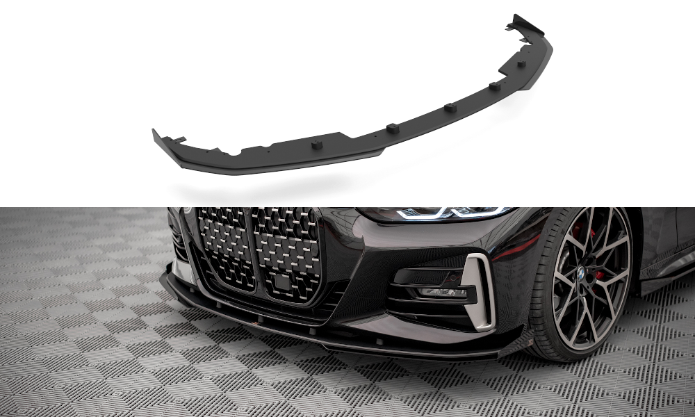 Maxton Street Pro Front Ansatz für +Flaps für BMW 4er M-Paket G22 schwarz Hochglanz