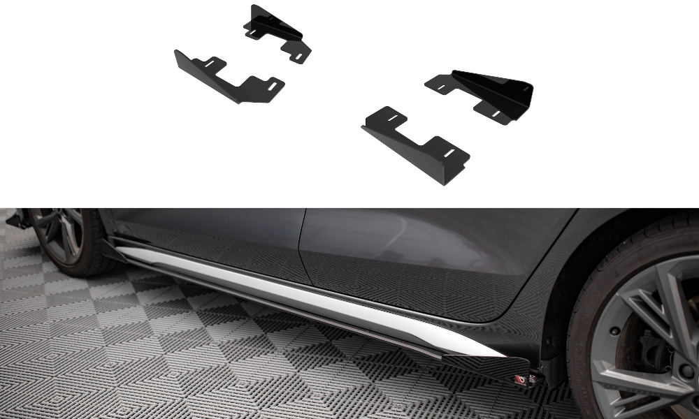 Maxton Side Flaps Audi S3/A3 S-Line 8Y schwarz Hochglanz
