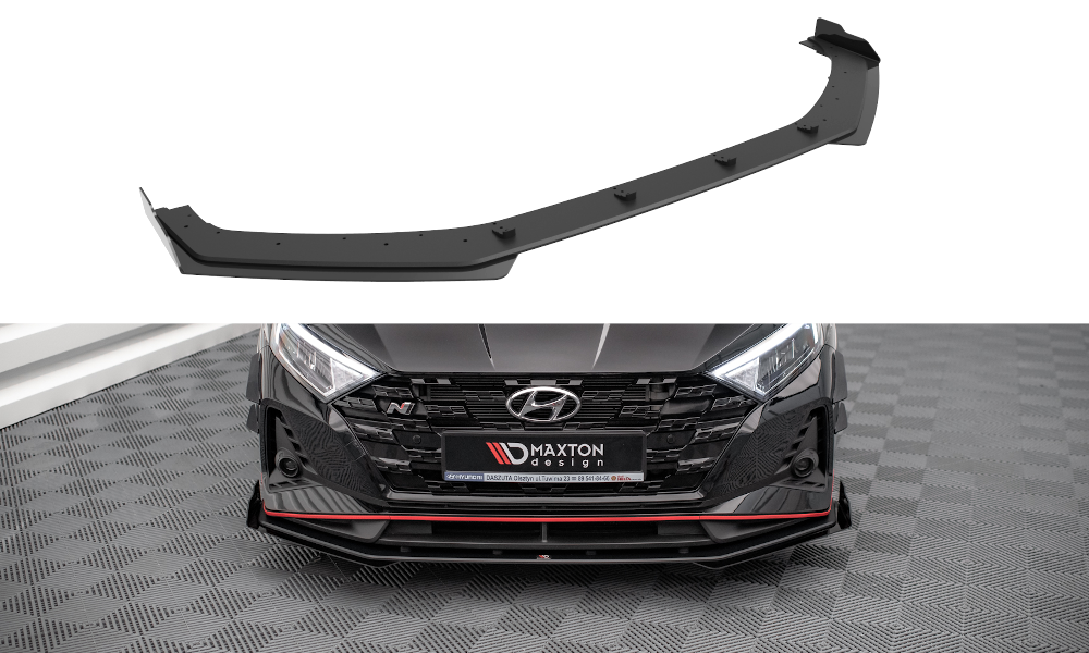 Maxton Street Pro Front Ansatz für +Flaps für V.1 + Flaps Hyundai I20 N Mk3 schwarz Hochglanz