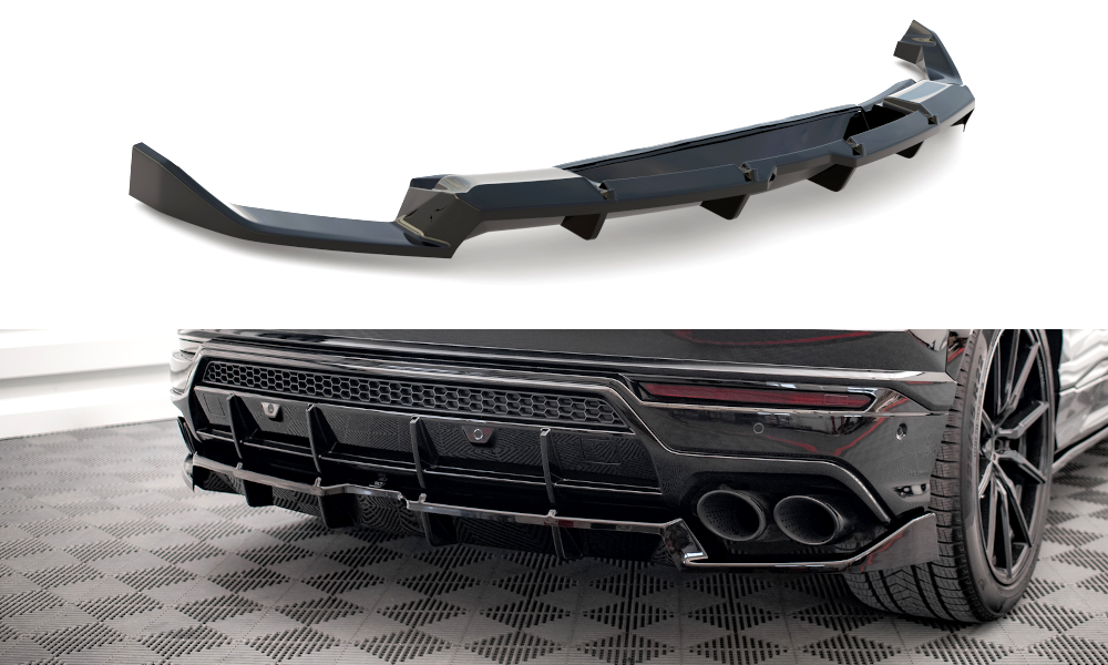 Maxton Mittlerer Diffusor Heck Ansatz DTM Look für Lamborghini Urus Mk1 schwarz Hochglanz