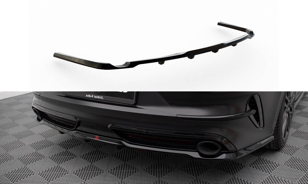 Maxton Mittlerer Diffusor Heck Ansatz DTM Look für Kia Proceed GT Mk1 Facelift schwarz Hochglanz