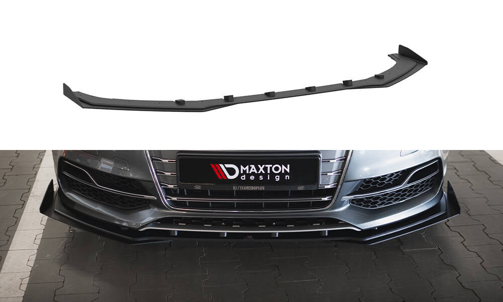 Maxton Street Pro Front Ansatz für +Flaps für + Flaps Audi S3 / A3 S-Line Limousine 8V schwarz Hochglanz