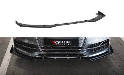 Maxton Street Pro Front Ansatz für +Flaps für + Flaps Audi S3 / A3 S-Line Limousine 8V schwarz Hochglanz