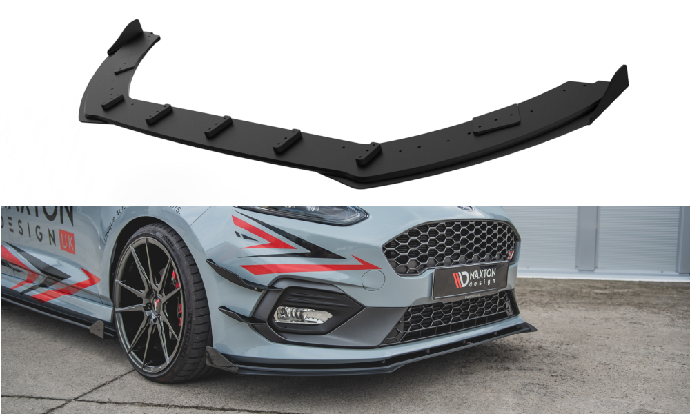 Maxton Robuste Racing Front Ansatz für passend für + Front Stoßstangen Racing Flaps passend für Ford Fiesta Mk8 ST / ST-Li...