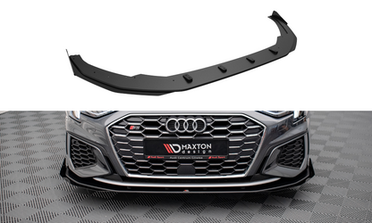 Maxton Street Pro Front Ansatz für +Flaps für V.1 + Flaps Audi S3 / A3 S-Line 8Y schwarz Hochglanz