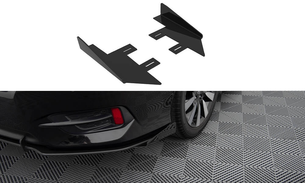 Maxton Hintere Seiten Flaps für Honda Civic Mk10 schwarz Hochglanz