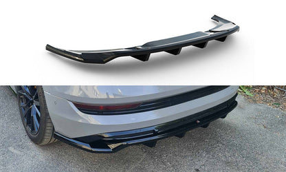 Maxton Mittlerer Diffusor Heck Ansatz DTM Look für Audi e-Tron S-Line schwarz Hochglanz
