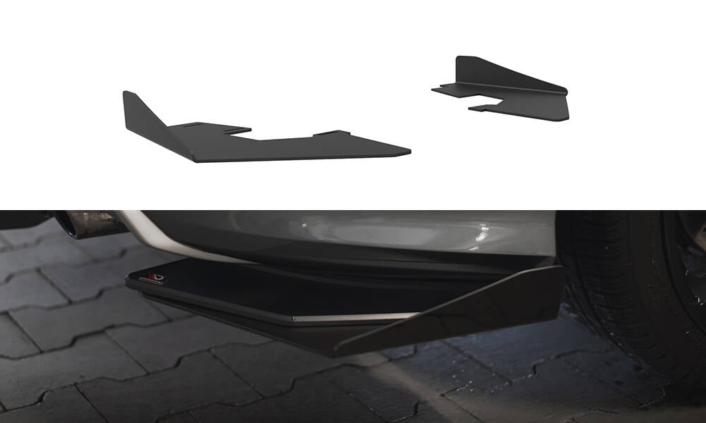 Maxton Hintere Seiten Flaps für Audi S3 Limousine 8V schwarz Hochglanz