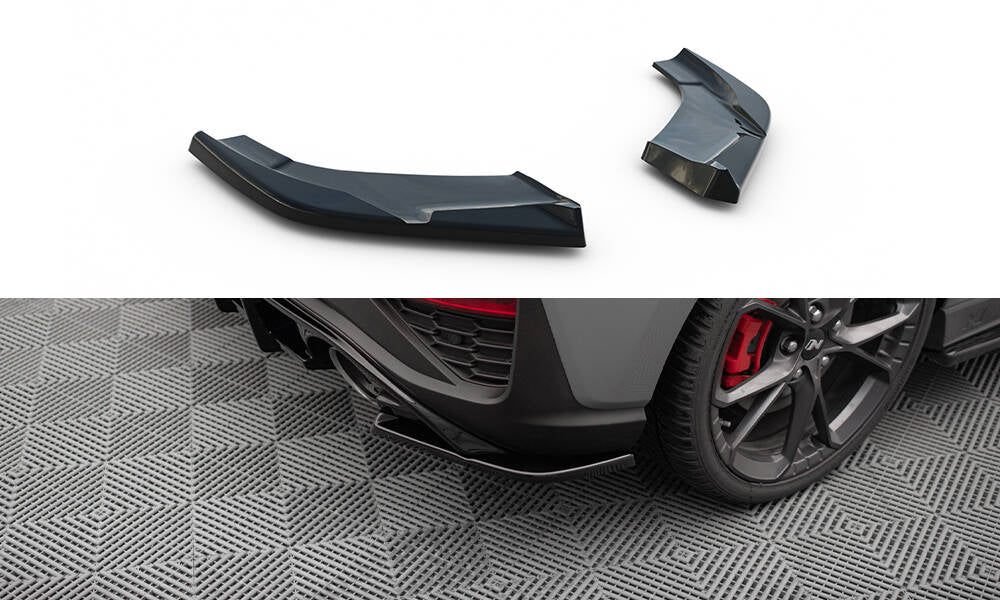 Maxton Heck Ansatz Flaps Diffusor V.5 für Hyundai I30 N Hatchback Mk3 Facelift schwarz Hochglanz
