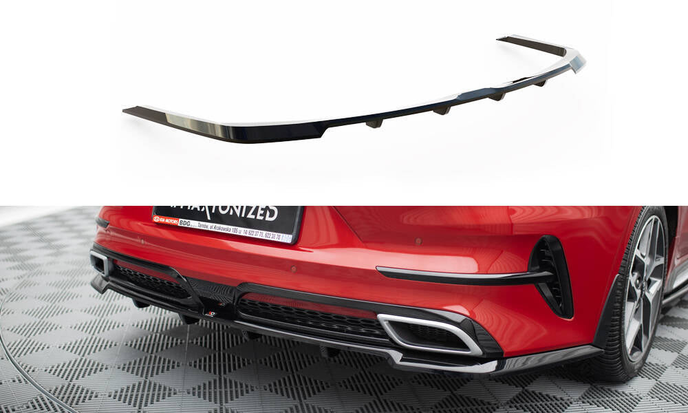 Maxton Mittlerer Diffusor Heck Ansatz DTM Look für Kia ProCeed GT-Line Mk1  schwarz Hochglanz