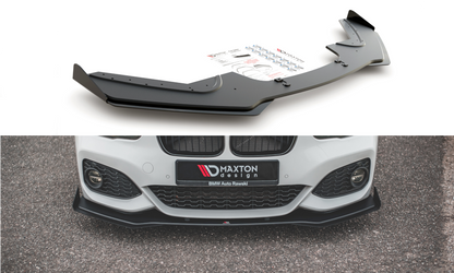 Maxton Robuste Racing Front Ansatz V.3 für passend +Flaps für BMW 1er F20 M-Paket Facelift / M140i  schwarz Hochglanz