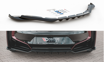 Maxton Mittlerer Diffusor Heck Ansatz DTM Look für BMW i8 schwarz Hochglanz