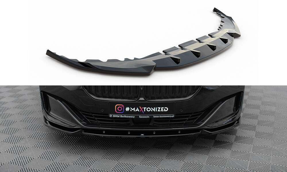 Maxton Front Ansatz V.1 für BMW 7 G11 Facelift schwarz Hochglanz