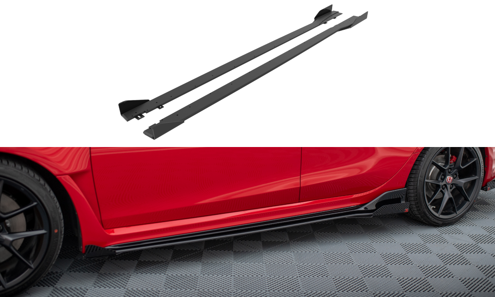 Maxton Street Pro Seitenschweller Ansatz für + Flaps Honda Civic Type-R Mk 11 schwarz Hochglanz