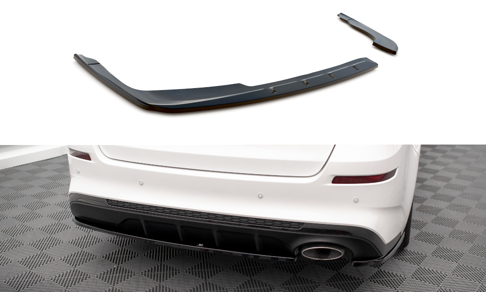 Maxton Heck Ansatz Flaps Diffusor V.1 für Kia Optima Mk4 Facelift schwarz Hochglanz
