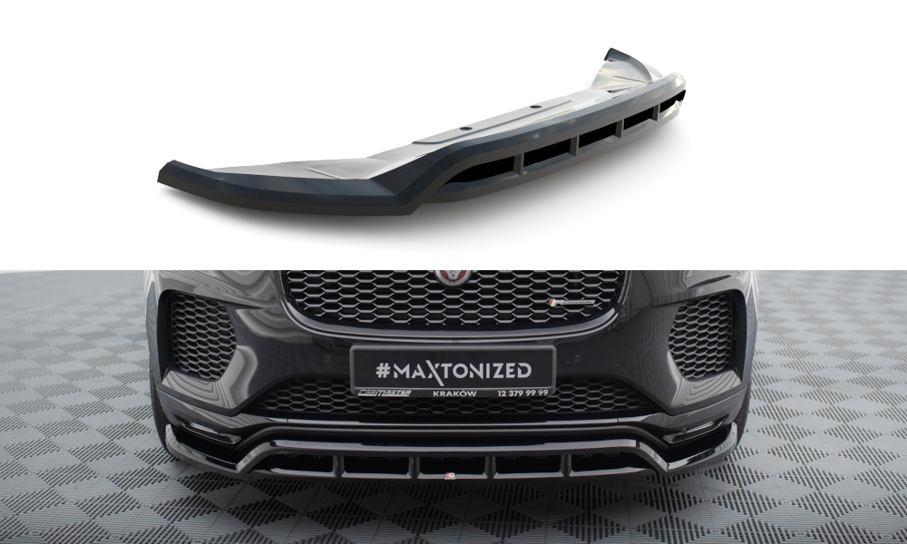 Maxton Front Ansatz für Jaguar E-Pace R-Dynamic Mk1 schwarz Hochglanz