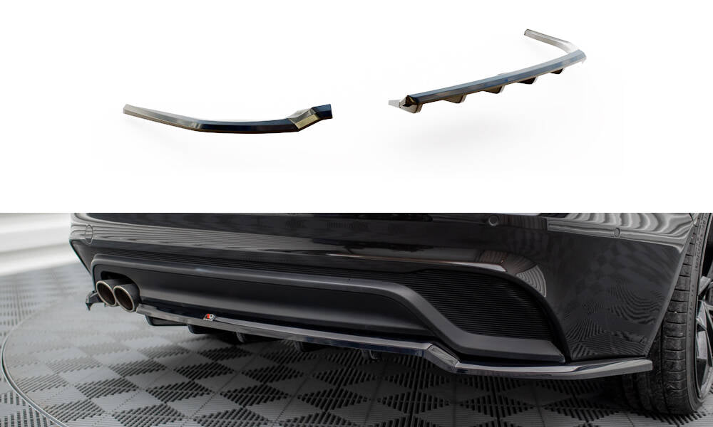 Maxton Mittlerer Diffusor Heck Ansatz DTM Look für Jaguar XE X760 Facelift schwarz Hochglanz