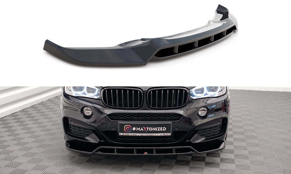 Maxton Front Ansatz V.2 für BMW X6 M-Paket F16 schwarz Hochglanz