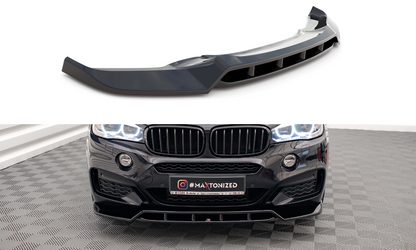 Maxton Front Ansatz V.2 für BMW X6 M-Paket F16 schwarz Hochglanz