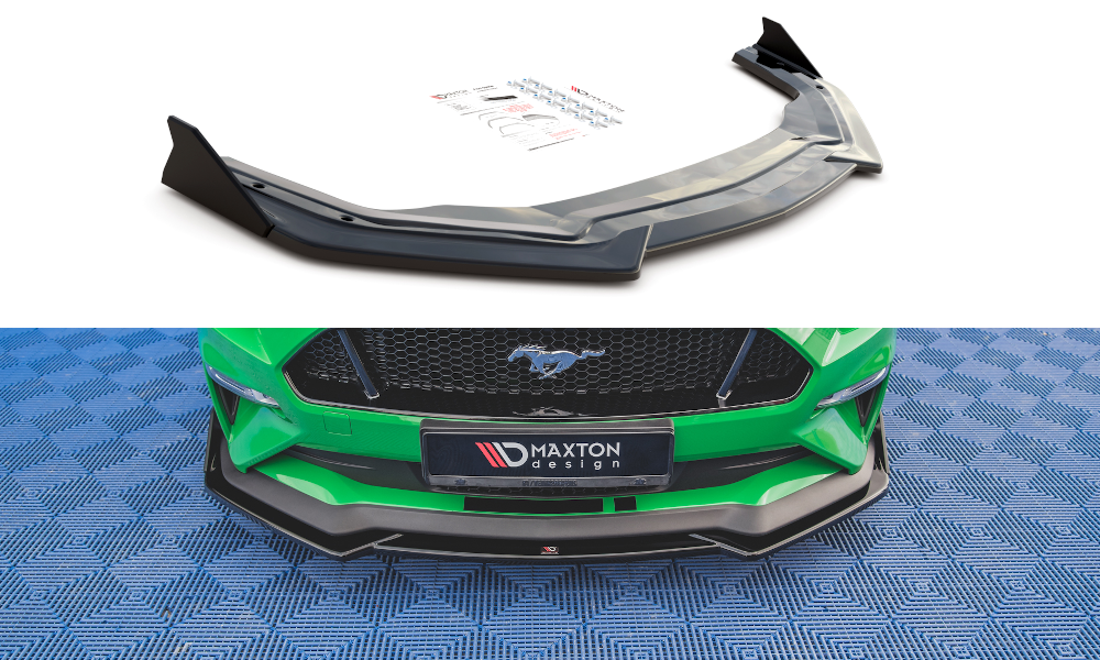 Maxton Front Ansatz V.1 +Flaps für Ford Mustang GT Mk6 Facelift