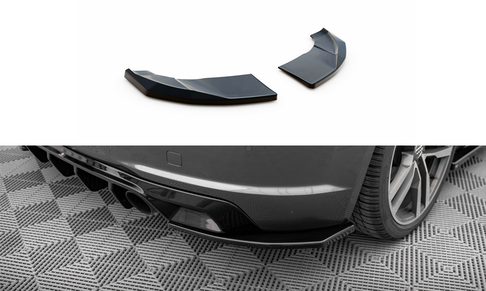 Maxton Heck Ansatz Flaps Diffusor V.2 für Audi TT S-Line 8S schwarz Hochglanz
