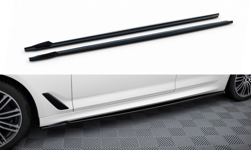 Maxton Seitenschweller Ansatz für V.2 für BMW 5er M-Paket G30 / G31 schwarz Hochglanz
