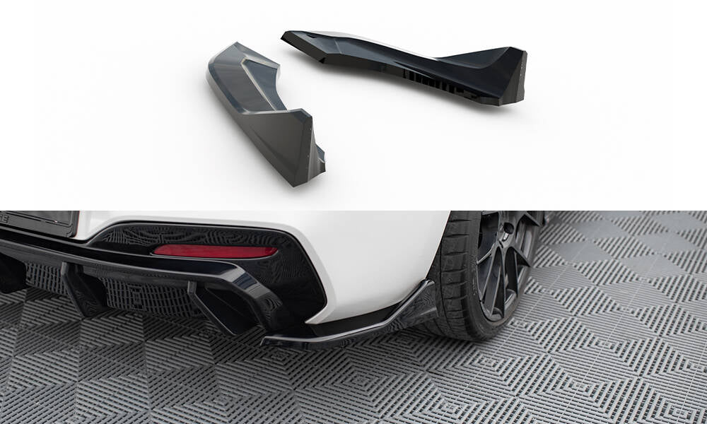 Maxton Heck Ansatz Flaps Diffusor für BMW 1er M-Paket / M140i F20 Facelift  schwarz Hochglanz