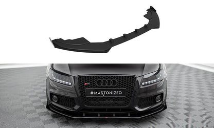 Maxton Street Pro Front Ansatz für +Flaps für + Flaps Audi S5 / A5 S-Line 8T schwarz Hochglanz