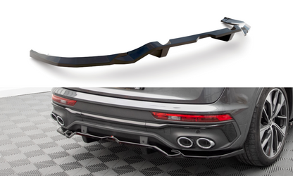 Maxton Mittlerer Diffusor Heck Ansatz DTM Look für Audi SQ5 Sportback Mk2 Facelift schwarz Hochglanz