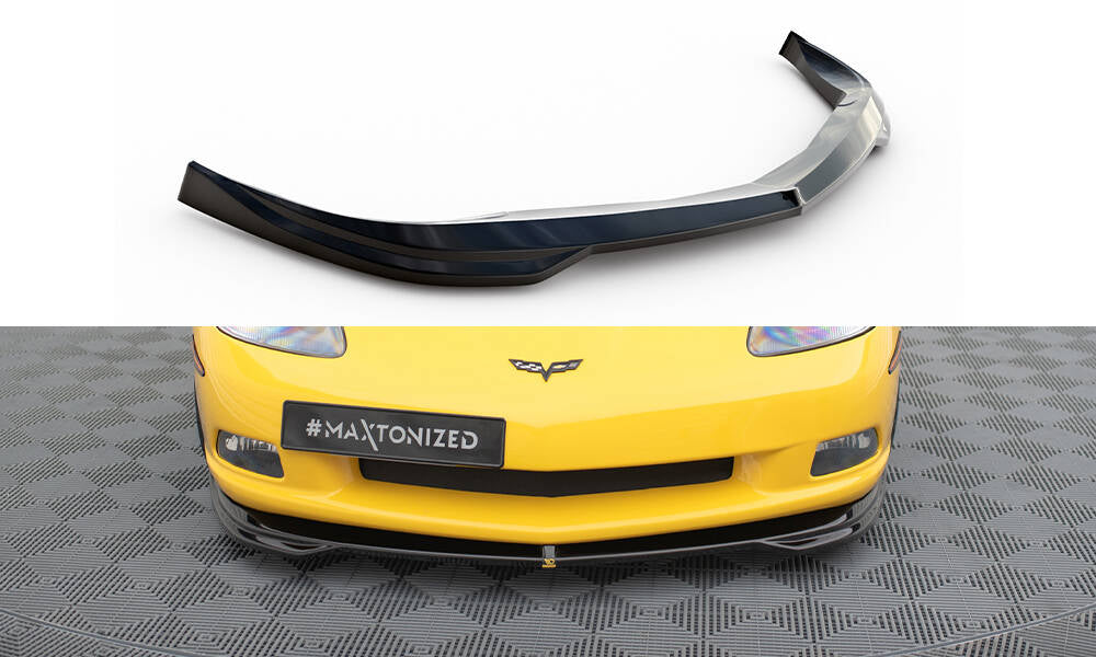 Maxton Front Ansatz für Chevrolet Corvette C6 schwarz Hochglanz