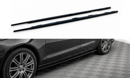 Maxton Seitenschweller Ansatz für V.2 für Audi A6 C7 schwarz Hochglanz