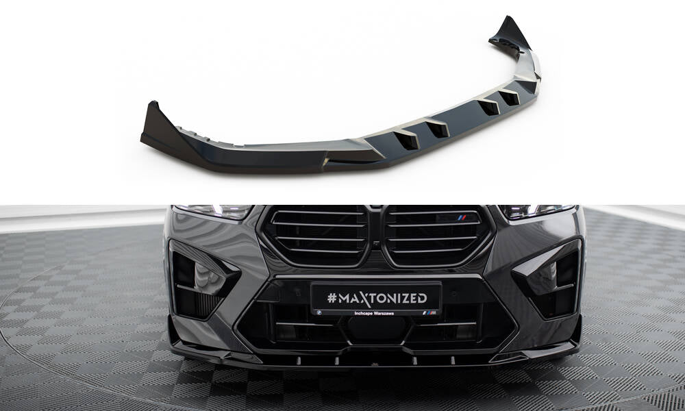 Maxton Front Ansatz V.2 für BMW X5 M F95 Facelift schwarz Hochglanz