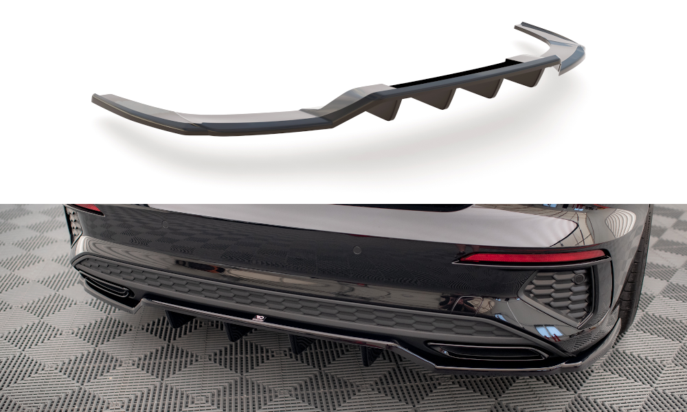 Maxton Mittlerer Diffusor Heck Ansatz DTM Look für Audi A3 S-Line Limousine 8Y schwarz Hochglanz