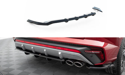 Maxton Mittlerer Diffusor Heck Ansatz DTM Look für Hyundai Tucson N-Line Mk4 schwarz Hochglanz