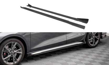 Maxton Street Pro Seitenschweller Ansatz für + Flaps Audi S3 / A3 S-Line 8Y schwarz Hochglanz
