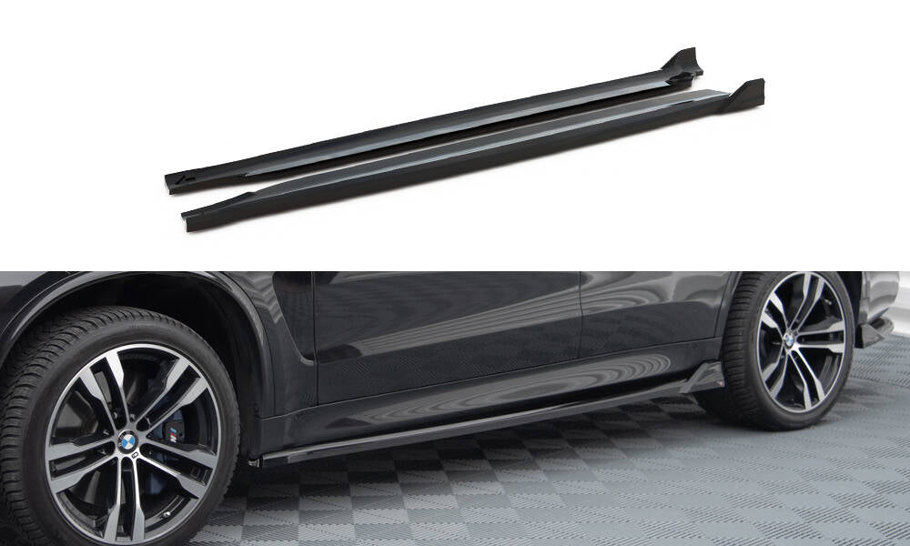 Maxton Seitenschweller Ansatz für V.2 für BMW X5 M-Paket F15 schwarz Hochglanz