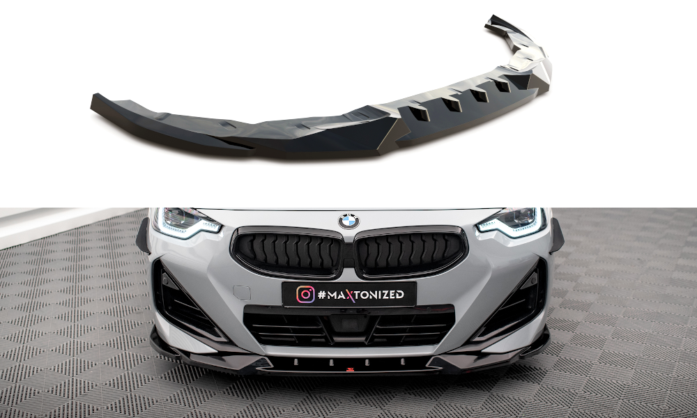 Maxton Front Ansatz V.2 für BMW 2 Coupe M-Paket / M240i G42 schwarz Hochglanz