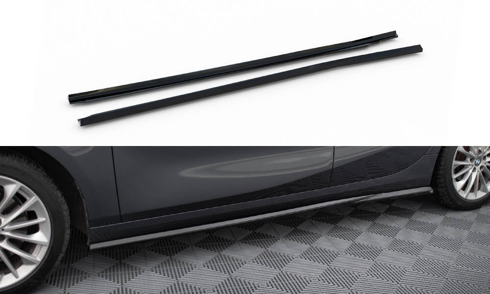 Maxton Seitenschweller Ansatz für BMW 1er F40 schwarz Hochglanz