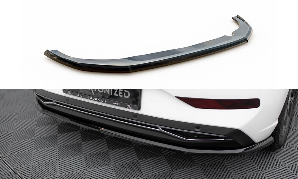 Maxton Zentrale Hinten Splitte Hyundai I30 Mk3 Facelift schwarz Hochglanz