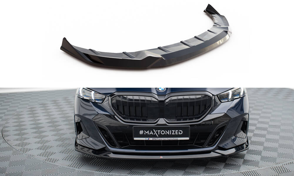 Maxton Front Ansatz V.2 für BMW 5er M-Paket G60 schwarz Hochglanz