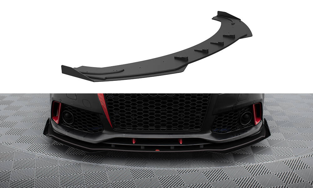 Maxton Street Pro Front Ansatz für +Flaps für + Flaps Audi A7 RS7 Look C7 schwarz Hochglanz