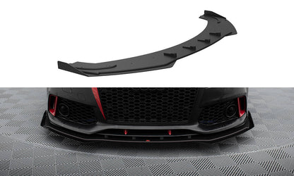 Maxton Street Pro Front Ansatz für +Flaps für + Flaps Audi A7 RS7 Look C7 schwarz Hochglanz