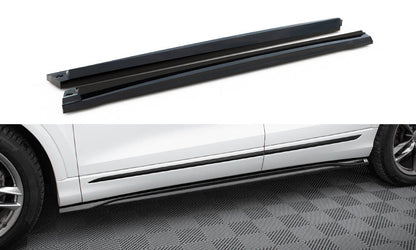 Maxton Seitenschweller Ansatz für V.2 für Audi SQ8 / Q8 S-Line Mk1 schwarz Hochglanz