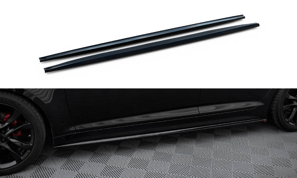 Maxton Seitenschweller Ansatz für Kia Optima Mk3 schwarz Hochglanz