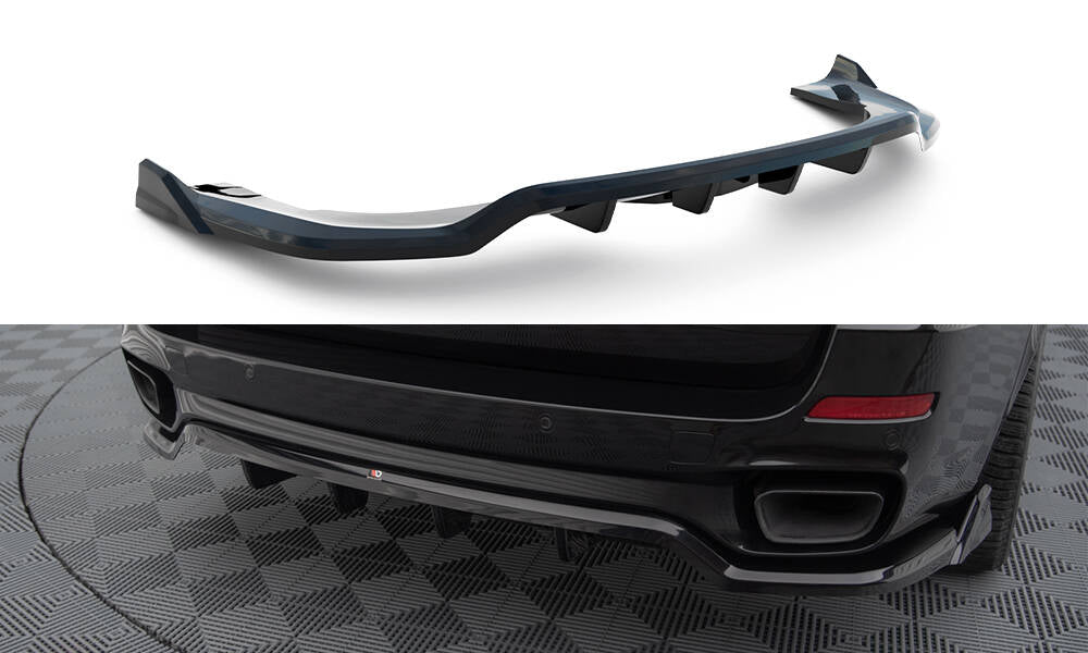 Maxton Mittlerer Diffusor Heck Ansatz DTM Look für BMW X5 M-Paket F15 schwarz Hochglanz