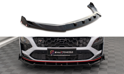 Maxton Front Ansatz V.2 +Flaps für Hyundai Kona N Mk1