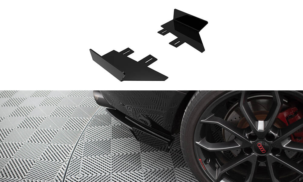 Maxton Hintere Seiten Flaps für Audi S5 / A5 S-Line Coupe / Cabriolet 8T schwarz Hochglanz