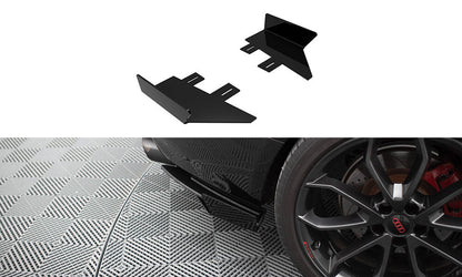 Maxton Hintere Seiten Flaps für Audi S5 / A5 S-Line Coupe / Cabriolet 8T schwarz Hochglanz