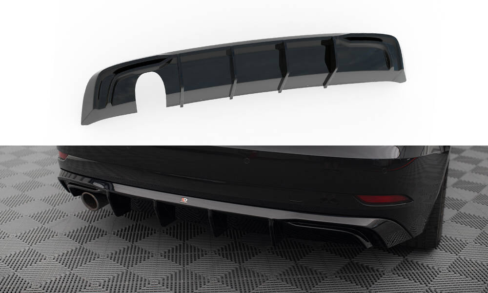 Maxton Diffusor Heck Ansatz für Audi A3 Sportback 8V Facelift (Version mit einseitigem Auspuffrohr)