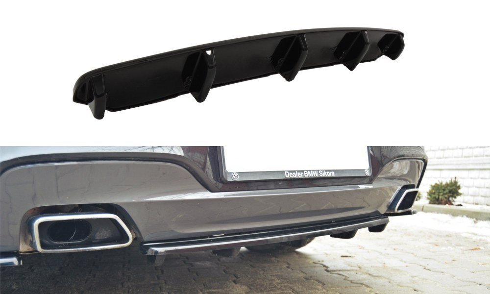 Maxton Mittlerer Diffusor Heck Ansatz für BMW 6er Gran Coupé M Paket DTM LOOK schwarz Hochglanz